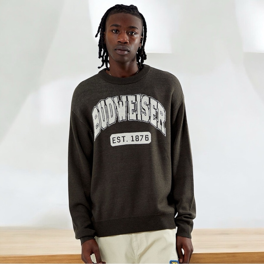 PacSun Exclusive Budweiser Sports Club Sweater with Retro Jacquard-Knit Logo